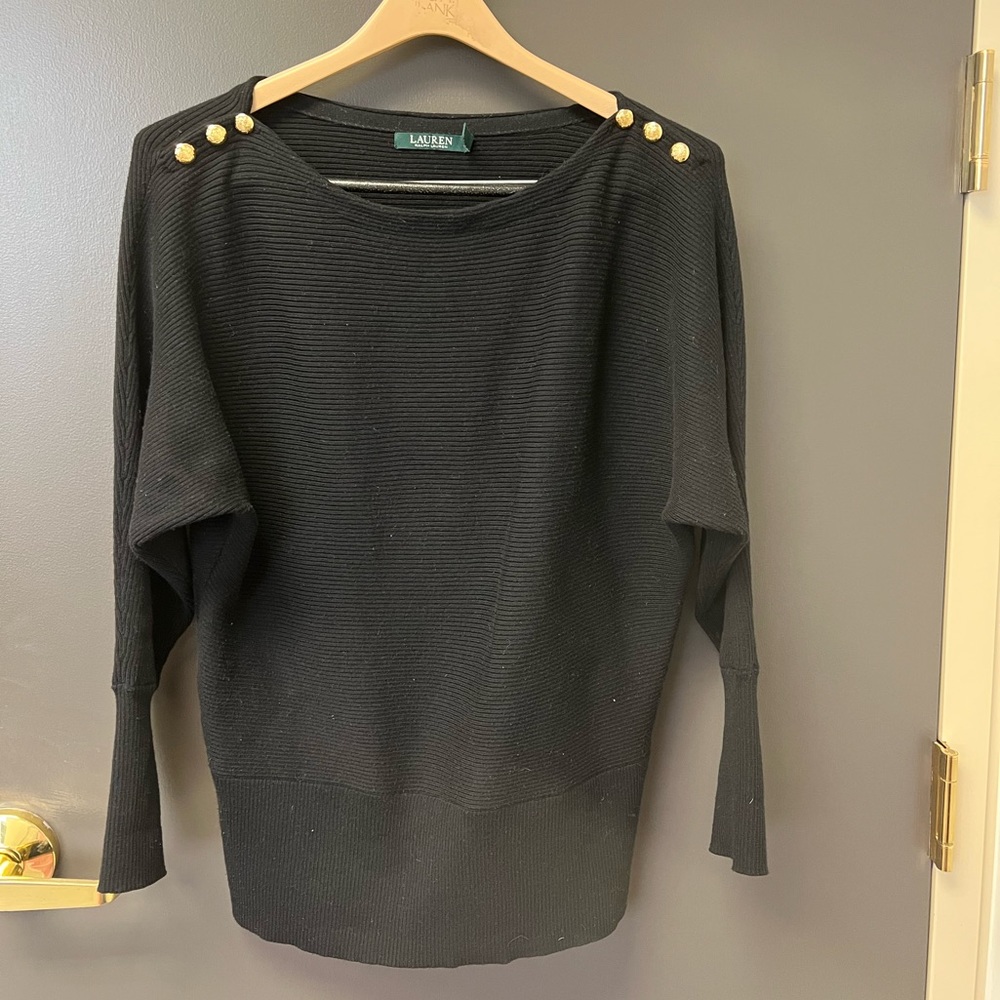 Ralph Lauren sweater with gold buttons